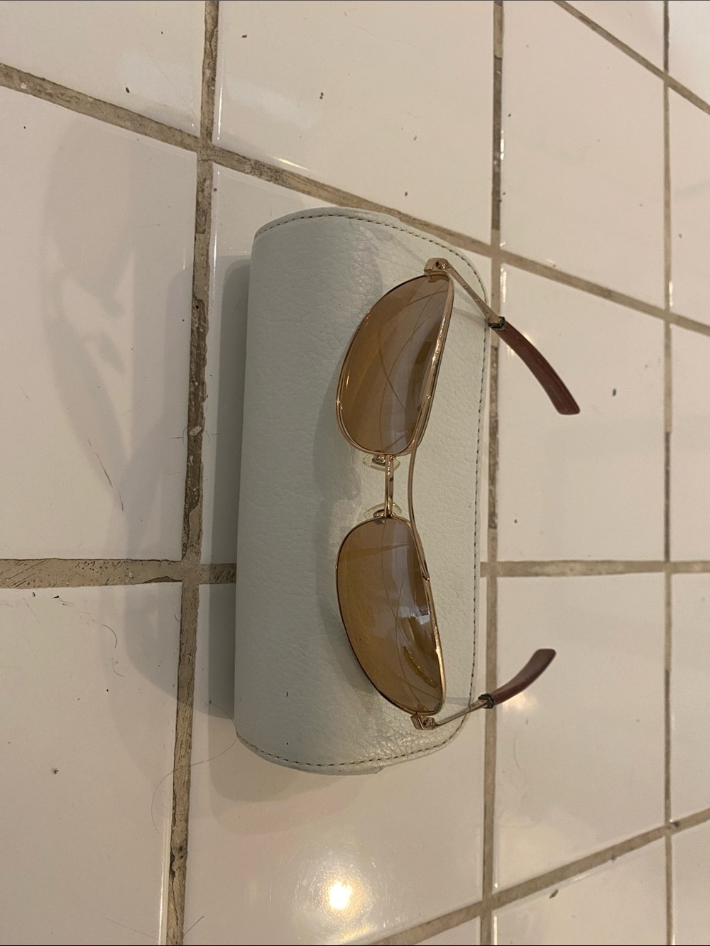 Chrome Hearts Gold Metal Frame Sunglasses with Brown Lenses